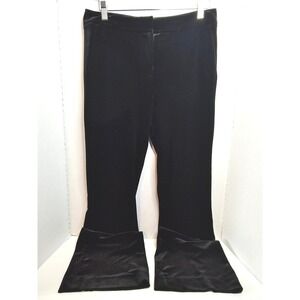 Calvin Klein Inky Black Velvet Flare Leg Pants Trousers Size 4 EUC‎ Stretch
